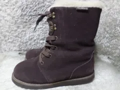 レディース250 Bearpaw(ベアパウ) シープスキン ブーツ ウォーカーブーツ 防寒靴 ブラウン 中古 靴