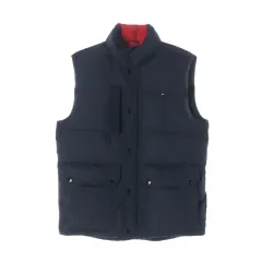 Tommy Hilfiger ダウン キルティング ハイネック ベスト ネイビー