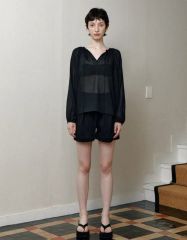 ZOE sailor collar shirtsセーラーシアーブラックS - メルカリ