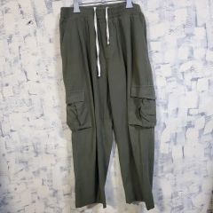 marka ポリエステルリネン カーゴパンツ ファティーグパンツ 黒 - メルカリ