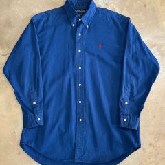美品 ポロラルフローレン 現行タグ ボタンダウンシャツ ロイヤルブルー
