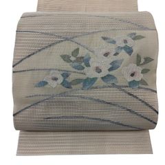 A76松葉名古屋帯 秀品 夏帯 絽綴れ花模様正絹 単帯 着物 美品 - メルカリ