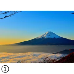 絵画風 壁紙ポスター (はがせるシール式) 選べる2点セット(A3サイズ) 富士山 貼るインテリア キャラクロ ＜日本製＞ ウォールステッカー お風呂ポスターのサムネイル