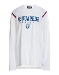 【送料無料】 ディースクエアード レディース Tシャツ トップス Ｔシャツ White