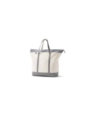 ランズエンド レディース バッグ Lands End Extra Large Solid Color 5 Pocket Zip Top Canvas Tote Bag Naturalsilver grのサムネイル