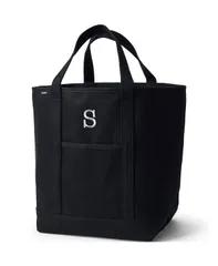 ランズエンド レディース バッグ Lands End Large 5 Pocket Open Top Canvas Tote Bag Blackblack ブラックのサムネイル