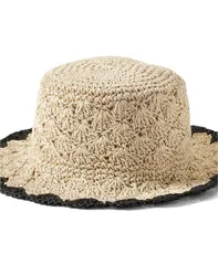 【送料無料】 ランズエンド レディース 帽子 アクセサリー Womens Raffia Bucket Hat Naturalblack
