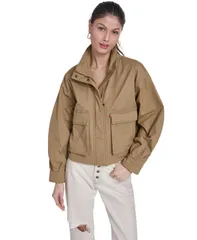 リーバイス レディース アウター ジャケット・ブルゾン プラスサイズ クロップド Levis Womens Cropped Surplus Jacket Camel キャメル