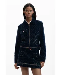 デジグアル レディース アウター ジャケット・ブルゾン デニム Desigual Womens Denim jacket Dark blue ブルーのサムネイル