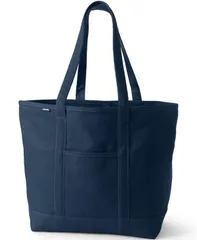 ランズエンド レディース バッグ Lands End Extra Large Solid Color 5 Pocket Open Top Long Handle Canvas Tote Bag Radのサムネイル