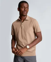 【送料無料】 ケネスコール メンズ Tシャツ トップス Mens ShortSleeve Collared SlimFit Polo TShirt Dark Beige