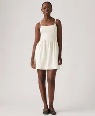 リーバイス レディース トップス ワンピース ミニ デニム Levis Womens Jadine Square Neck Denimini Dress Icy Ecru 4 エクリュのサムネイル