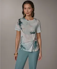 ダナ キャラン ニューヨーク レディース トップス シャツ クルーネック 半袖 Donna Karanew York WomenshortSleeve Crew Neck TShirt Skylighのサムネイル