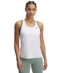 アンダーアーマー レディース トップス タンクトップ Under Armour Womens Racerback Training Tank Top White Black ホワイトのサムネイル