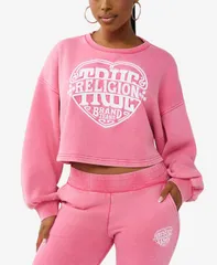 トゥルーレリジョン レディース トップス シャツ True Religion Womens Washed Heritage Dolman Pullover Top Fuchsia Pink ピンクのサムネイル