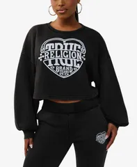 トゥルーレリジョン レディース トップス シャツ True Religion Womens Washed Heritage Dolman Pullover Top Jet Black ブラックのサムネイル
