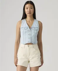 リーバイス レディース アウター ジャケット・ブルゾン Vネック ベスト コットン Levis Womens Mainline VNeck Cotton Racer Vest Never Goingのサムネイル