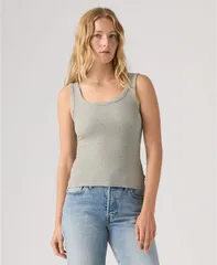 リーバイス レディース トップス タンクトップ クルーネック Levis Womens HayeslimFit Crew Neck Tank Top Medium Heather Gray Brosのサムネイル