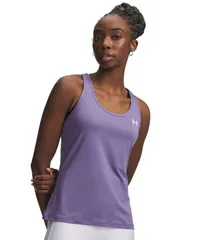 アンダーアーマー レディース トップス タンクトップ メッシュ ノースリーブ Under Armour Womens PullOn Sleeveless Racer Mesh Tank Topurplのサムネイル