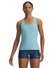 アンダーアーマー レディース トップス タンクトップ メッシュ ノースリーブ Under Armour Womens PullOn Sleeveless Racer Mesh Tank Top Bluのサムネイル