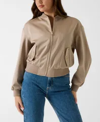 ゲス レディース アウター ジャケット・ブルゾン GUESS Womens Cathleen Bomber FullZip Collared Jacket Summer Clayのサムネイル