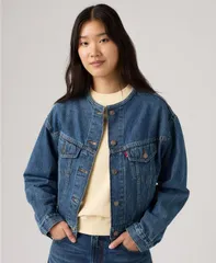 リーバイス レディース アウター ジャケット・ブルゾン Levis Womens Collarlesshrunken Trucker Jacket Mastermindのサムネイル