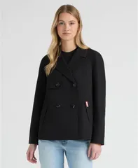 ハンター レディース アウター ジャケット・ブルゾン Hunter Womens Double Breasted Shortrench Jacket Black ブラックのサムネイル