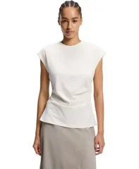 ヒューゴボス レディース トップス Tシャツ コットン Hugo Boss by Womens MercerizedCotton SlimFitShirt Open White ホワイトのサムネイル