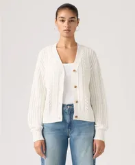 リーバイス レディース アウター ニット・セーター カーディガン Levis Womensnowflake Long Sleeve Cardigan Sweater Tofuのサムネイル