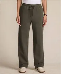 ランズエンド レディース ボトムス カジュアルパンツ ストレート Lands End Womenseriousweats High Rise Relaxed Straight Leg Pants Set Bottom Forest moss フォレスト