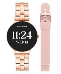 [Free Shipping] Anne Klein Women's Connect It Prism Smartwatch with Rose Gold Tone Metal Alloy and Pink Silicone Band 30mm Rose