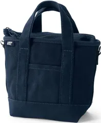 ランズエンド レディース バッグ Lands End Small Solid Color 3 Pocket Zip Top Canvas Tote Bag Radiant navy ネイビーのサムネイル