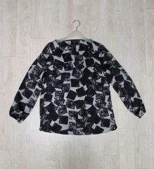 ローマ休日様専用 レリアン 建物イラスト長袖ブラウス 17＋サイズ