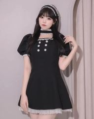 地雷系 量産型 pium ピウム チョーカーフリル ティアードワンピース