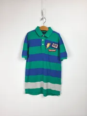 トミーヒルフィガー ボーダー柄 グリーン ブルー 半袖 カラーTシャツ キッズ 12-14歳 0423