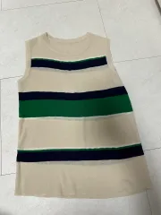 ボーダー柄 ノースリーブニット
