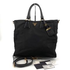 u95【美品】Gカード付　プラダ　ブラック　ベビーバッグ　マザーズバッグ2way u95【美品】Gカード付 プラダ ブラック ベビーバッグ マザーズバッグ