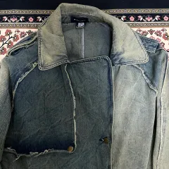 ROOLIBYOO アシンメトリー デニム トレンチコート 3XL