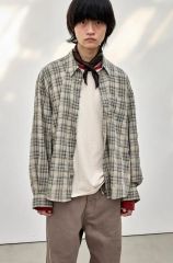 URU COTTON MODAL OPEN COLLAR L/S SHIRTS - メルカリ