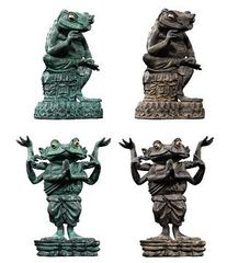 カエルの金剛力士像 銅像 木造 阿形 吽形 全4種 フルコンプ　フィギュア 全4種 ART IN GASHAPON カエルの金剛力士像 阿形 吽形 阿吽像 - メルカリ