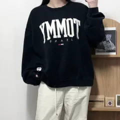 正規品 Tommy Hilfiger トミーヒルフィガー ブラック BIG ビックロゴ 起毛 スウェット XL