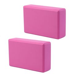 Aurenne Yoga Blocks (Set of 2) - Stretch Blocks, Training Blocks, Washable, Lightweight, Water-Repellent, Pink. Ideal for Pilates, Fitness, and Yoga Poses.