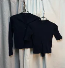 M UNIQLO ユニクロ エクストラ EXTRA : Shift The Map ファイン メリノ ウール ゴージ ニット セット (ネイビー)