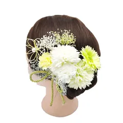 【新品】 和装フラワー髪飾り9点セットヘアアクセサリー 水引菊花ライフラワーかすみ草着物浴衣 成人式 お正月 花嫁 結婚式 卒業式 入学式 振袖 袴髪飾り 前撮り 夏祭り七五三 花火大会 発表会 1