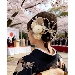 【新品】 髪飾り 成人式 和装 髪飾り 着物 袴 振袖 浴衣 和装小物 花火大会 水引組紐セット 入学式 卒業式 結婚式 ブライダル ウェディング 花嫁 (金系13点?yト) 0