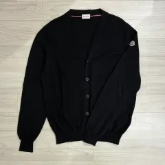 (L) モンクレール 正規品 メンズ ブラック カーディガン