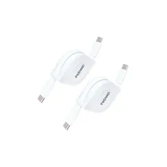 【新品】 Type-C (USB-C) to Type-C (USB-C) ケーブル 【2本セット/1M】PWENMEI USB Type C 充電ケーブル 巻取り式 タイプcケーブル PD対応60W対応 急速充電 断線防止 MacBook Pro、iPa 0