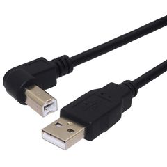 【新品】 オーディオファン USB-TypeB ケーブル プリンターとの接続、電子工作に USB-A-USB-B L字 USB2.0 短い 30cm ブラック 1