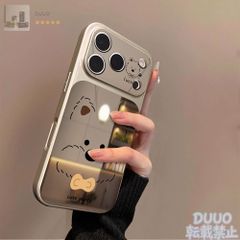 可愛い foxy illustrations iPhoneケース ブラックとシルバー CASETiFY