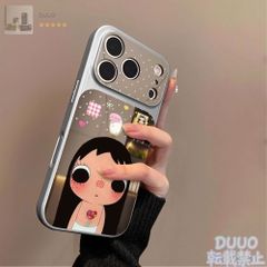 可愛いfoxy illustrations iPhoneケース シルバーミラーシルバー